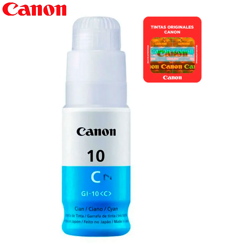 Botella de Tinta Canon GI10C Cyan rinde 7700 páginas 70ml - Imagen 2